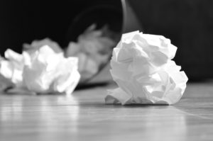 Crumpled balls of paper B/W,