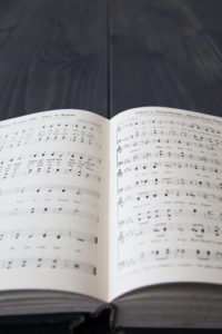 Image of open hymnbook