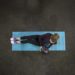 Overhead shot of woman exercising on mat